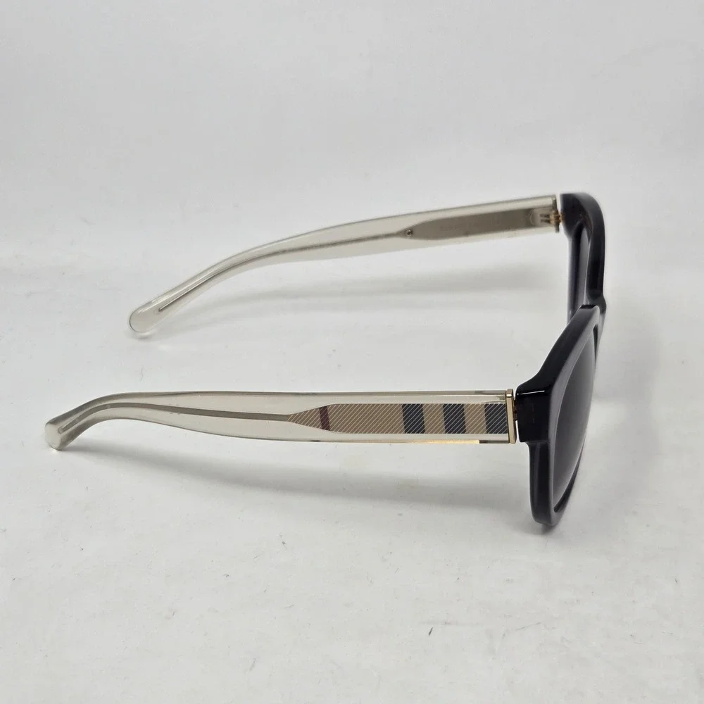 Burberry B 4210 3544/8G Grey Transparent Cat Eye Sunglasses Made in Italy
